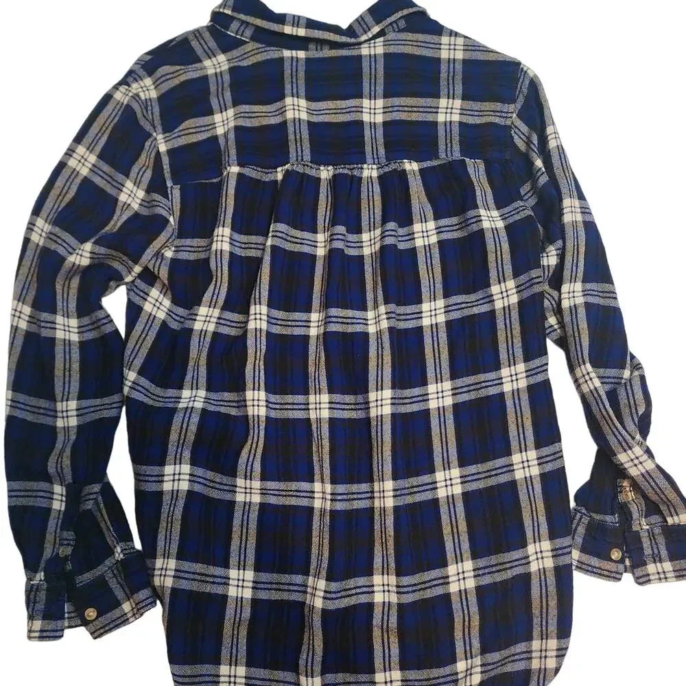 American Eagle Boyfriend Fit Flannel - Size Large - 3/4 Button Up